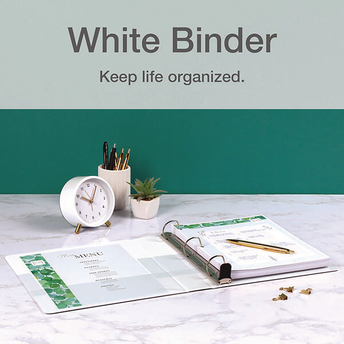 Premier Easy Open ClearVue Locking Slant-D Ring Binder, 3 Rings, 2" Capacity, 11 x 8.5, White