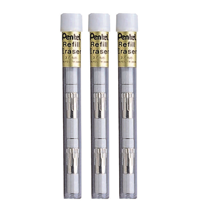 Eraser Refills for Sharp Kerry/EnerGize-X/Wow Pencil/Gizmo/Cushi/Hot Shots/Technica-X, White, 4/Tube, 3 Tubes/Pack
