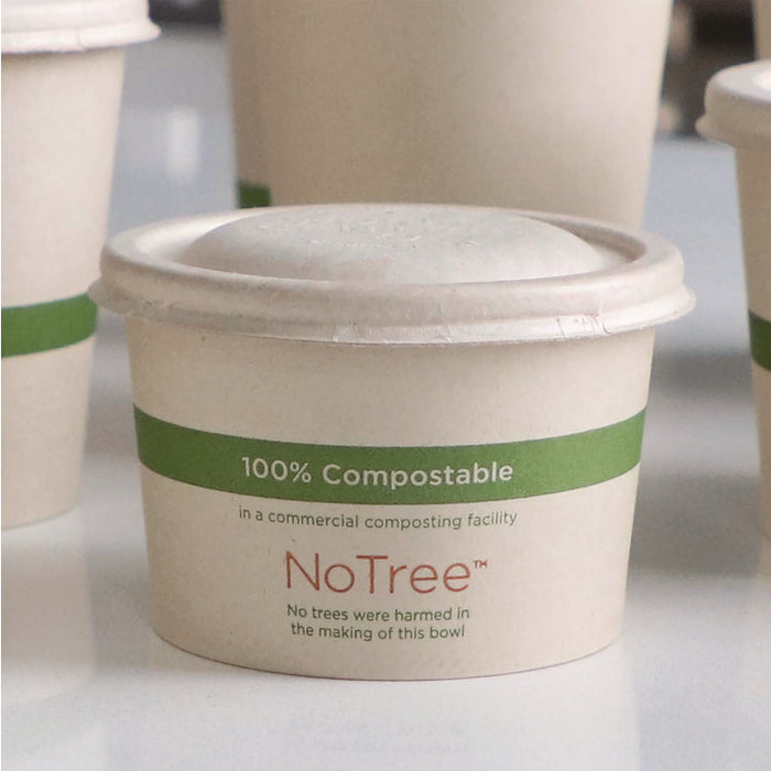 Fiber Lids for Bowls, Fits 12 oz to 32 oz Bowls, 4.7" Diameter x 0.4" h, Natural, Paper, 1,000/Carton
