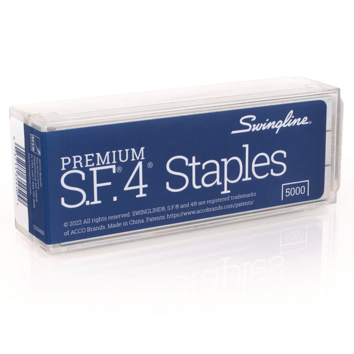 S.F. 4 Premium Staples, 0.25" Leg, 0.5" Crown, Steel, 5000/Box
