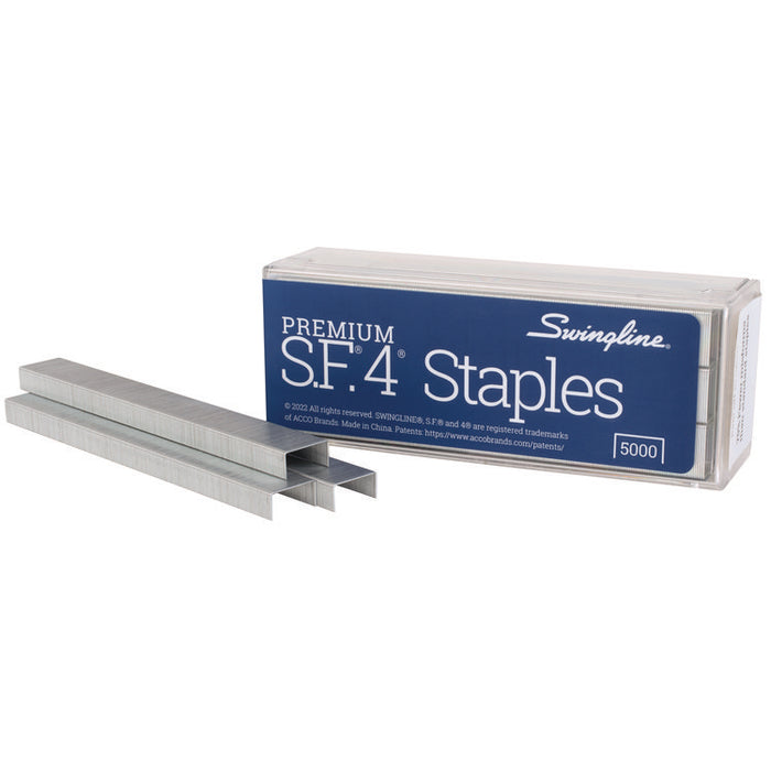 S.F. 4 Premium Staples, 0.25" Leg, 0.5" Crown, Steel, 5000/Box