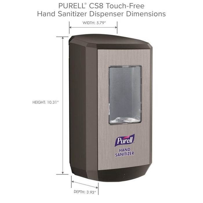 CS8 Hand Sanitizer Dispenser, 1,200 mL, 5.79 x 3.93 x 15.64, Graphite