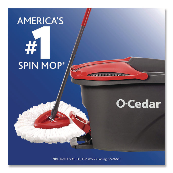 EZWring Spin Mop System, White Microfiber Head, Up to 51" Adjustable Red/Gray Plastic Handle