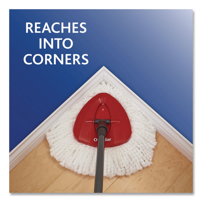 EZWring Spin Mop System, White Microfiber Head, Up to 51" Adjustable Red/Gray Plastic Handle