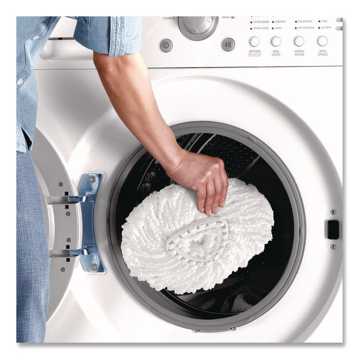 EZWring Spin Mop System, White Microfiber Head, Up to 51" Adjustable Red/Gray Plastic Handle