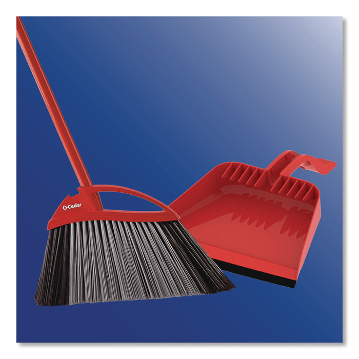 PowerCorner Pet Pro Broom and Step-On Dust Pan, 56" Length, Red/Black/Gray
