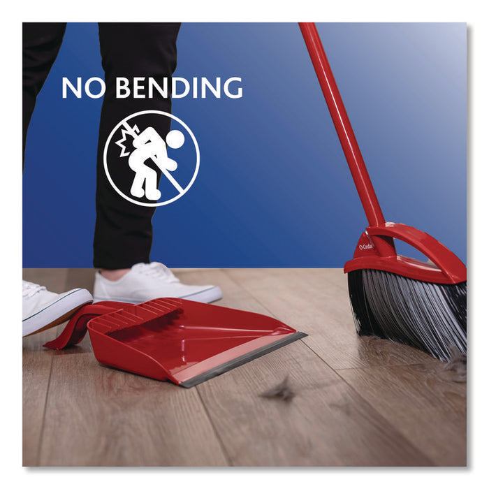 PowerCorner Pet Pro Broom and Step-On Dust Pan, 56" Length, Red/Black/Gray