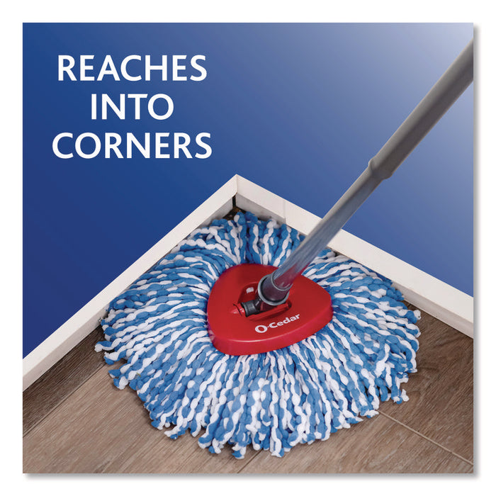 EZWring RinseClean Spin Mop System, Blue/White Microfiber Head, Up to 51" Adjustable Red/Gray Plastic Handle