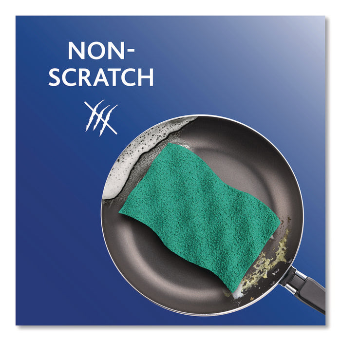 Scrunge Non-Scratch Scrub Sponge, 2.63 x 4.25, 1" Thick, Green/Blue, 2/Pack, 8 Packs/Carton
