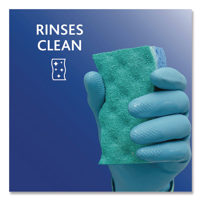 Scrunge Non-Scratch Scrub Sponge, 2.63 x 4.25, 1" Thick, Green/Blue, 2/Pack, 8 Packs/Carton