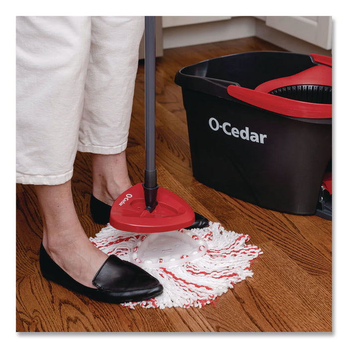 EZWring Deep Clean Refill, Patented Microfiber, Custom Size for EZ Wring Mop Systems, Red/White, 4/Carton