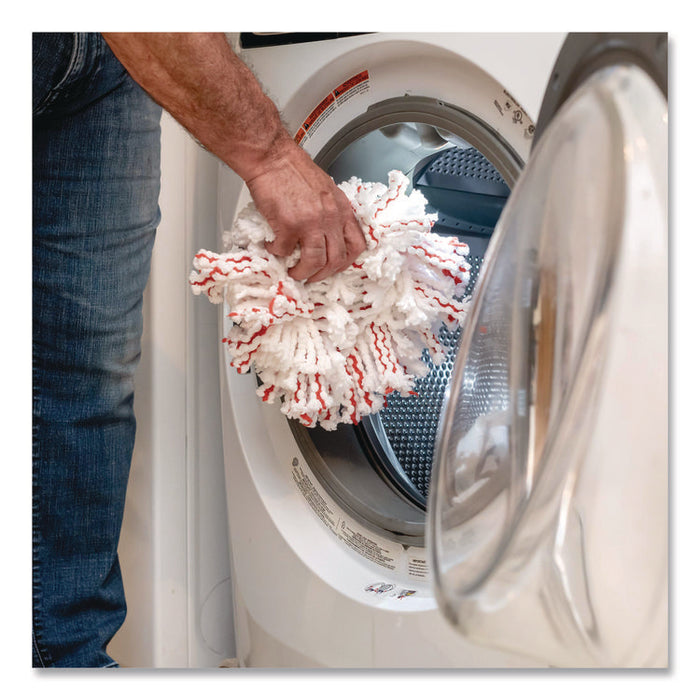 EZWring Deep Clean Refill, Patented Microfiber, Custom Size for EZ Wring Mop Systems, Red/White, 4/Carton