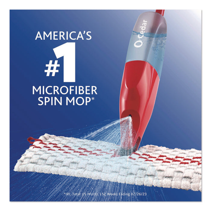 ProMist MAX Spray Mop, Red/White/Gray Microfiber Head, 48" Red/Black/Gray Plastic Handle, 4/Carton