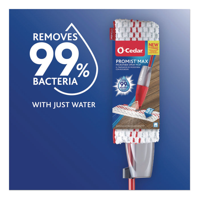 ProMist MAX Spray Mop, Red/White/Gray Microfiber Head, 48" Red/Black/Gray Plastic Handle, 4/Carton