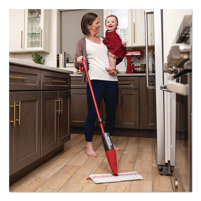 ProMist MAX Spray Mop, Red/White/Gray Microfiber Head, 48" Red/Black/Gray Plastic Handle, 4/Carton
