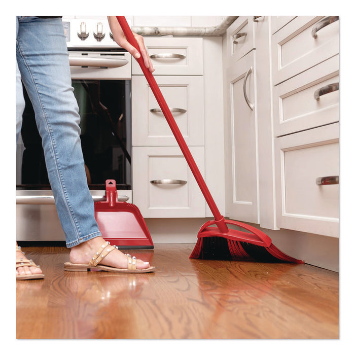 One Sweep Broom with Dustpan, 53.88" Length, Red/Black/Gray