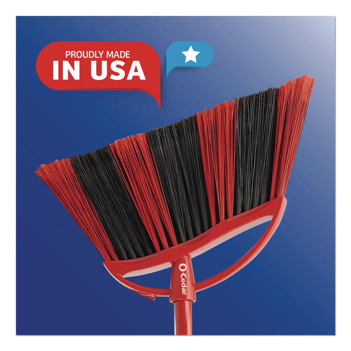 One Sweep Broom with Dustpan, 53.88" Length, Red/Black/Gray
