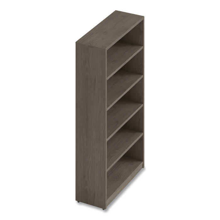 Alera Seville Bookcase, Five-Shelf, 36w x 14d x 65h, Walnut