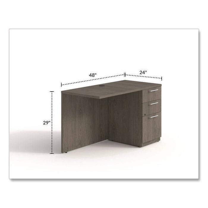 Alera Seville Series Desk Return with Pedestal, Right, 48" x 24" x 29", Walnut