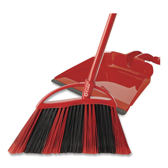 One Sweep LG Broom with Dustpan, 57" Length, Red/Black/Gray