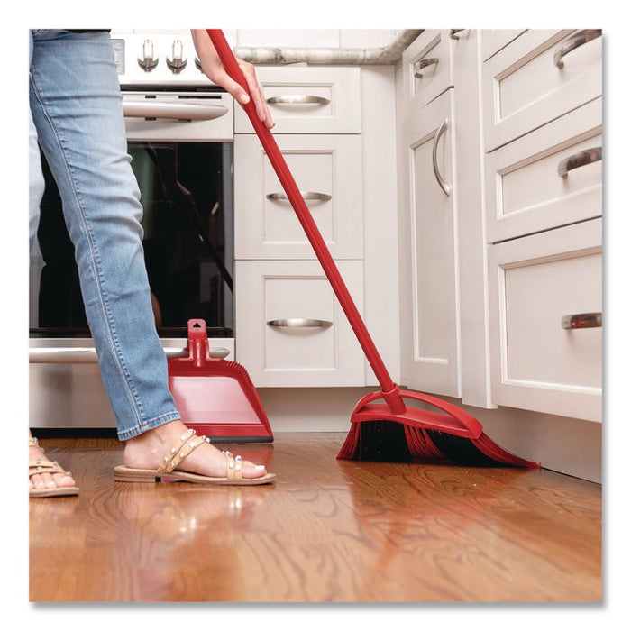 One Sweep LG Broom with Dustpan, 57" Length, Red/Black/Gray