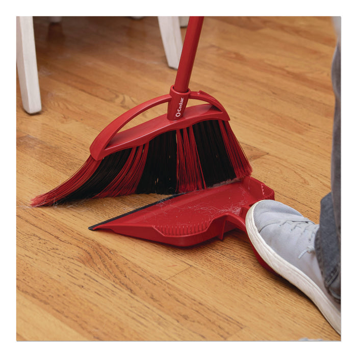 One Sweep LG Broom with Dustpan, 57" Length, Red/Black/Gray