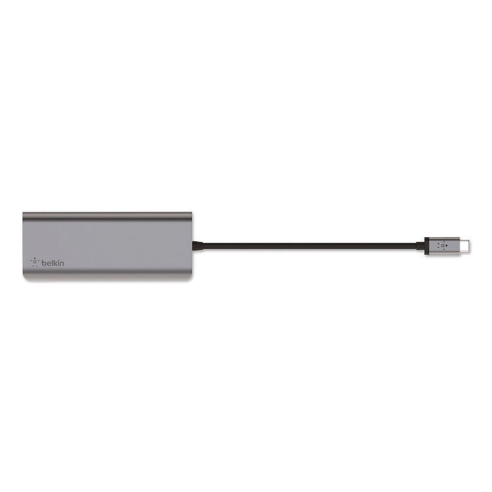 Connect 6-in-1 USB-C Multiport Adapter Hub, 6-Port, Gray
