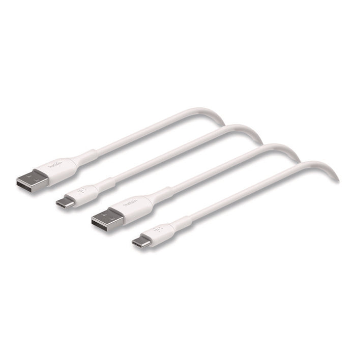 BOOST CHARGE USB-C to USB-A Cable, 3.3 ft, White, 2/Pack