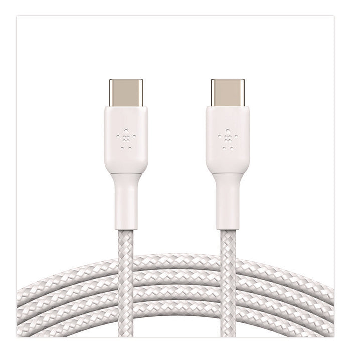 BOOST CHARGE Braided USB-C to USB-C Cable, 3.3 ft, White