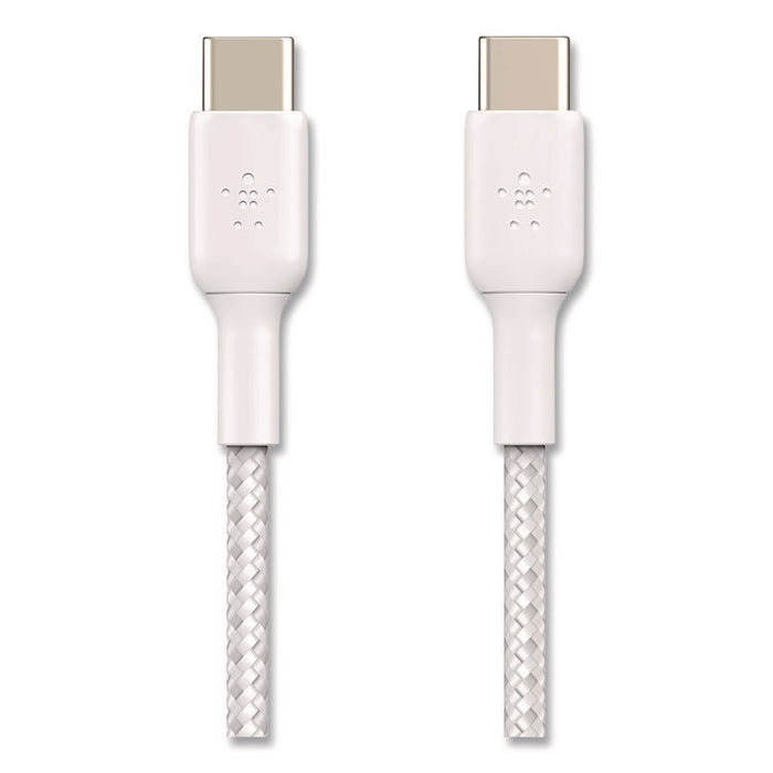 BOOST CHARGE Braided USB-C to USB-C Cable, 3.3 ft, White