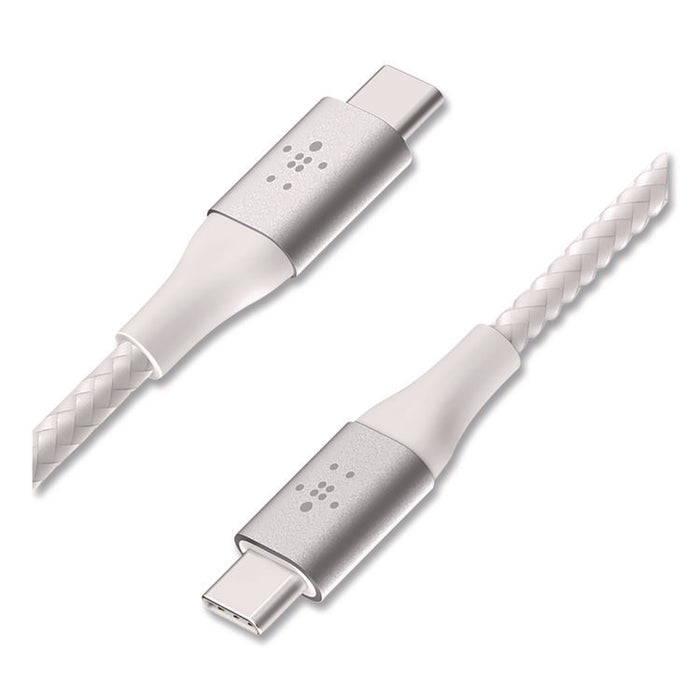 BOOST CHARGE Braided USB-C to USB-C Cable, 6.6 ft, White