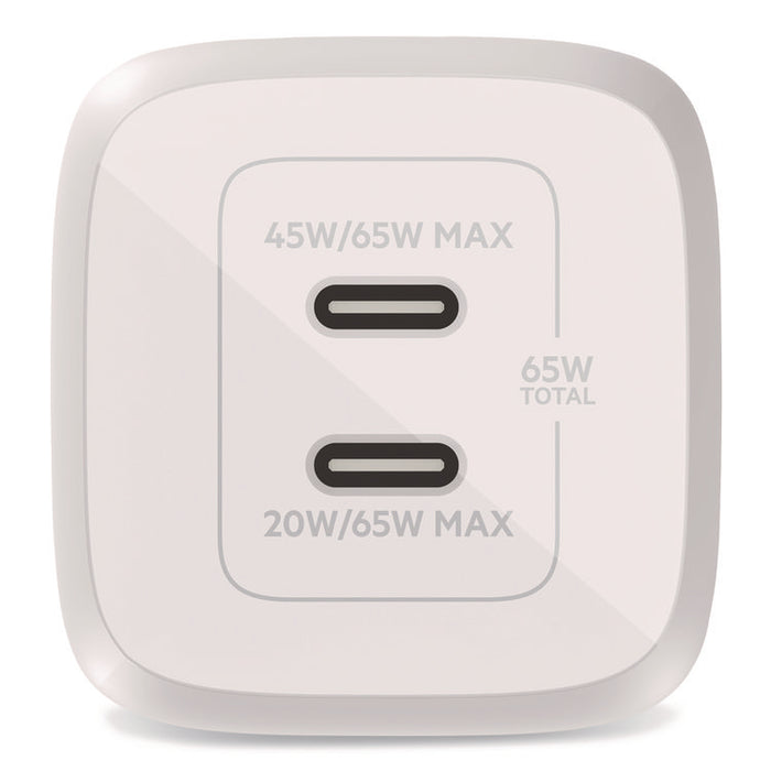 BOOST CHARGE Pro Dual USB-C GaN Wall Charger with PPS, White