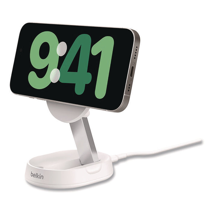BOOST CHARGE Pro Convertible Magnetic Wireless Charging Stand, Qi2 Wireless Charging, 15 W, White