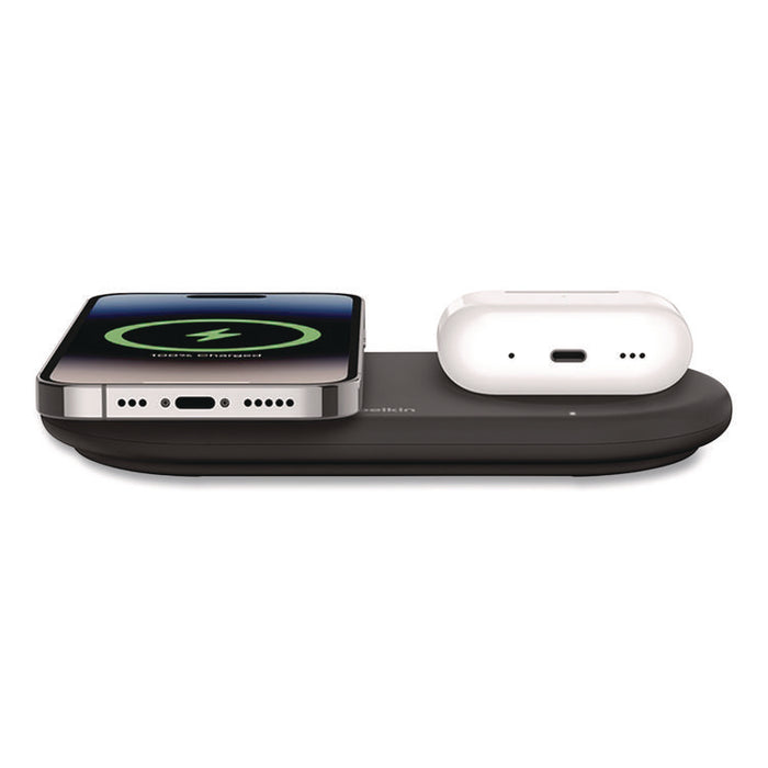 BOOST CHARGE Pro 2-in-1 Magnetic Wireless Charging Pad with Qi2, USB-C, 15 W, Black