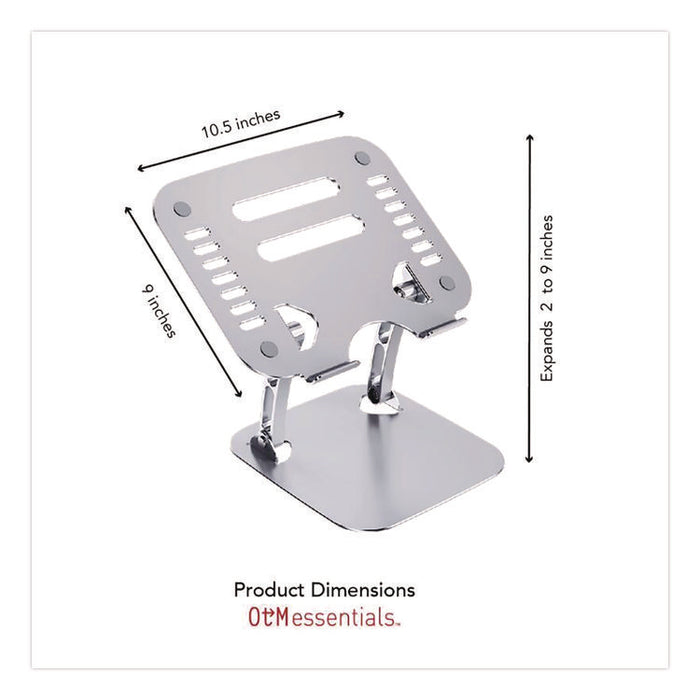 Adjustable Laptop Riser Stand, 10.62" x 9" x 1.5" to 5", Silver