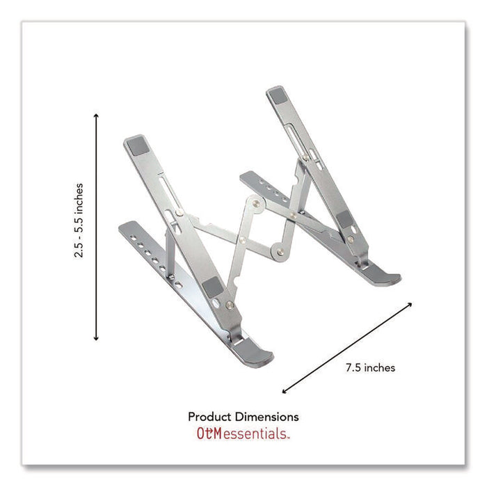 Portable Laptop Riser Stand, 11.85" x 2.5" to 5.5", Silver