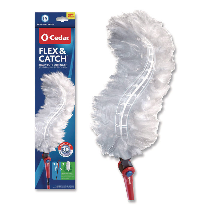 Flex and Catch Heavy-Duty Dusting Kit, 1 Duster Wand and 3 Refills