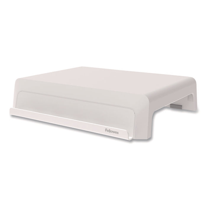 Breyta Monitor Stand, 13.94" x 11.97" x 3.23" to 5.9", White, Supports 33 lb