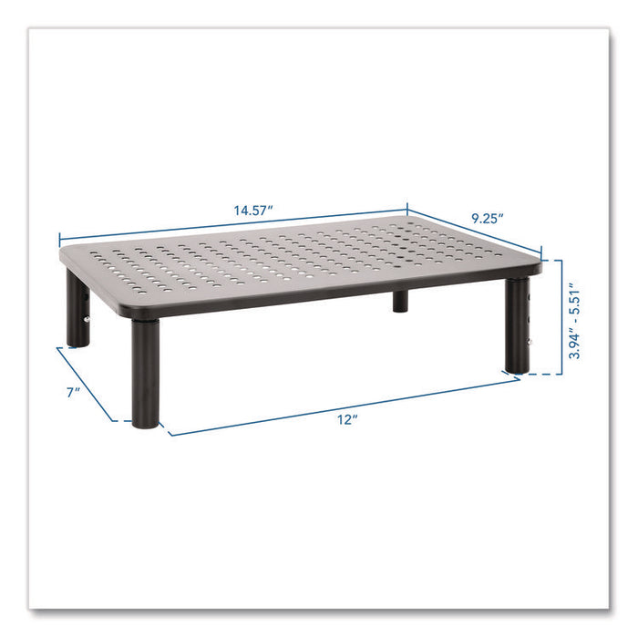 Adjustable Desktop Monitor Riser, For Up to 32" Monitors, 14.57" x 9.25" x 5.51", Black, Supports 44 lb
