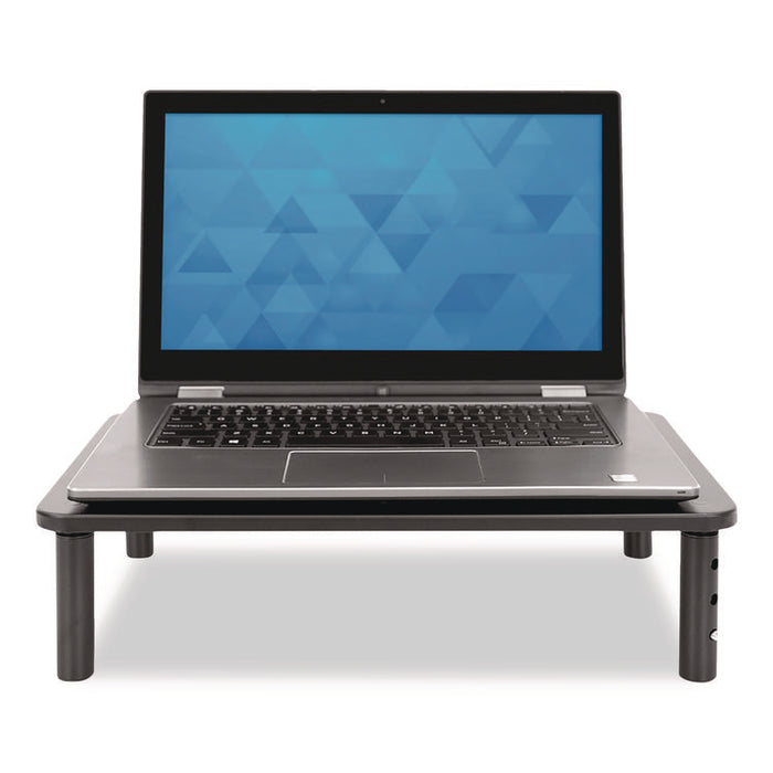 Adjustable Desktop Monitor Riser, For Up to 32" Monitors, 14.57" x 9.25" x 5.51", Black, Supports 44 lb