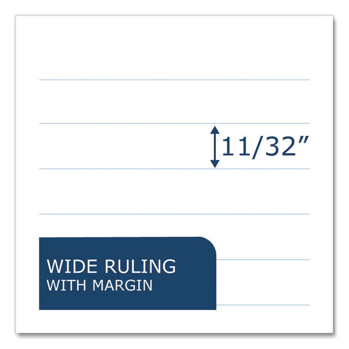 Junior Composition Notebook, Wide/Legal Rule, Black Marble Cover, (60) 4.88 x 7.5 Sheets