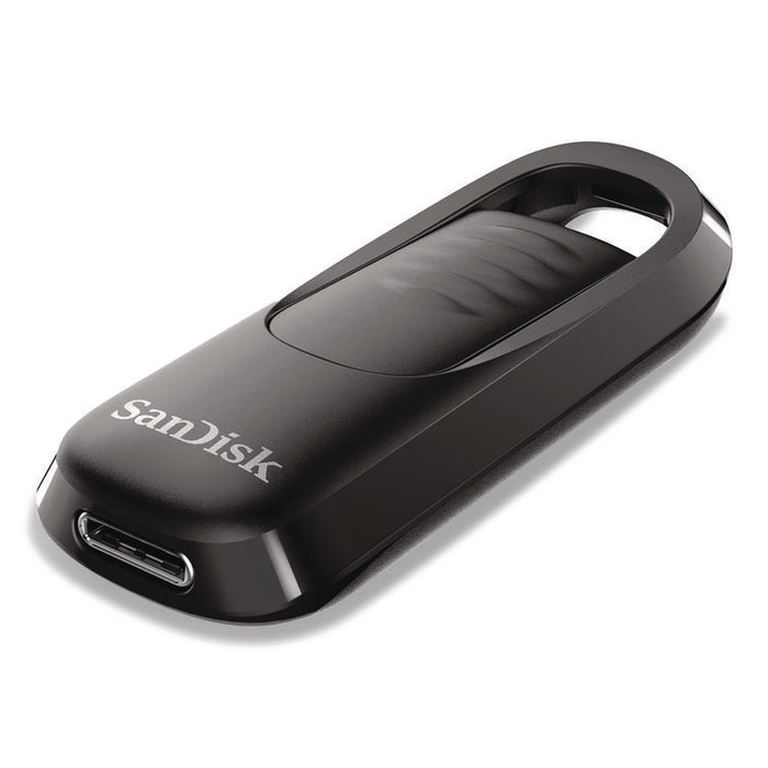Ultra Slider USB 3.2 Type C Flash Drive, 128 GB, Black