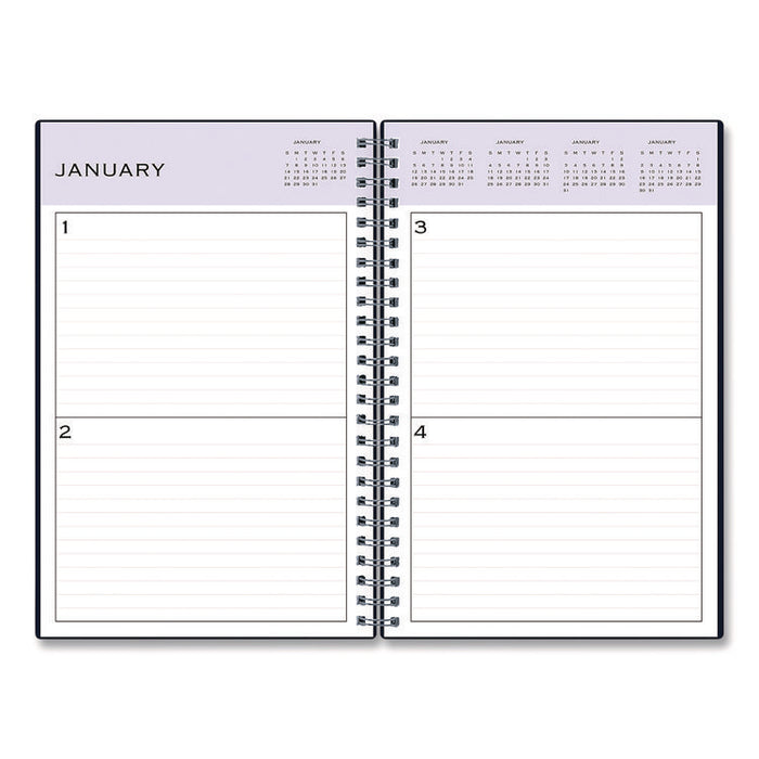 Perpetual Daily Planner, 8.5 x 5.5, Blue Cover, 52 Weeks: Undated