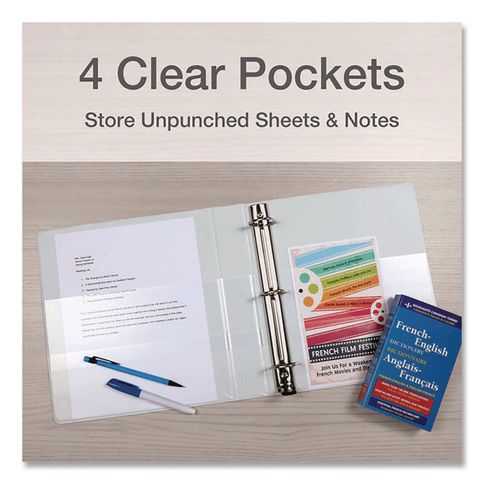 Premier Easy Open ClearVue Locking Slant-D Ring Binder, 3 Rings, 3" Capacity, 11 x 8.5, White