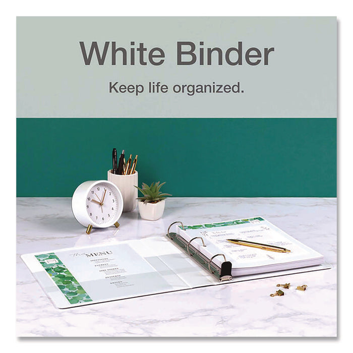 Premier Easy Open ClearVue Locking Slant-D Ring Binder, 3 Rings, 3" Capacity, 11 x 8.5, White