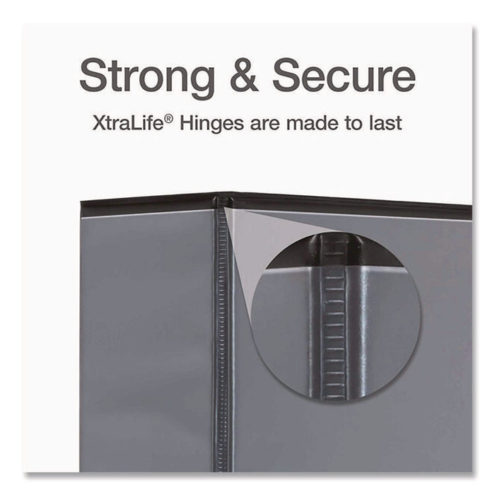 Premier Easy Open ClearVue Locking Slant-D Ring Binder, 3 Rings, 4" Capacity, 11 x 8.5, Black