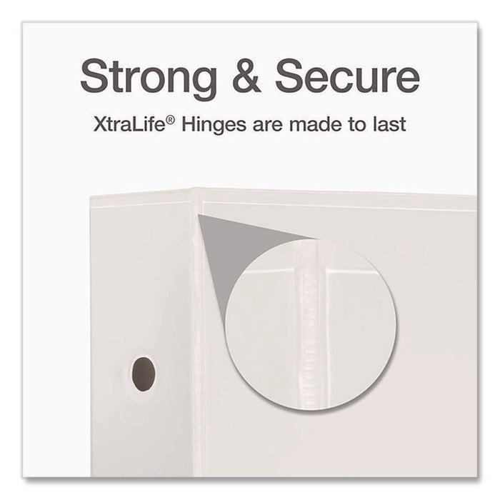 Premier Easy Open ClearVue Locking Slant-D Ring Binder, 3 Rings, 5" Capacity, 11 x 8.5, White