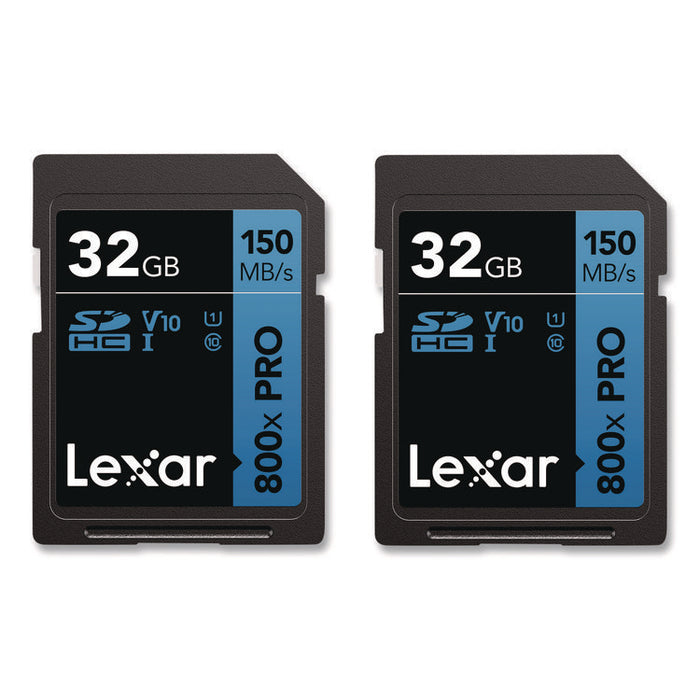High Performance PRO BLUE Series SDHC Memory Card, UHS-I V10 U1 Class 10, 32 GB, 2/Pack