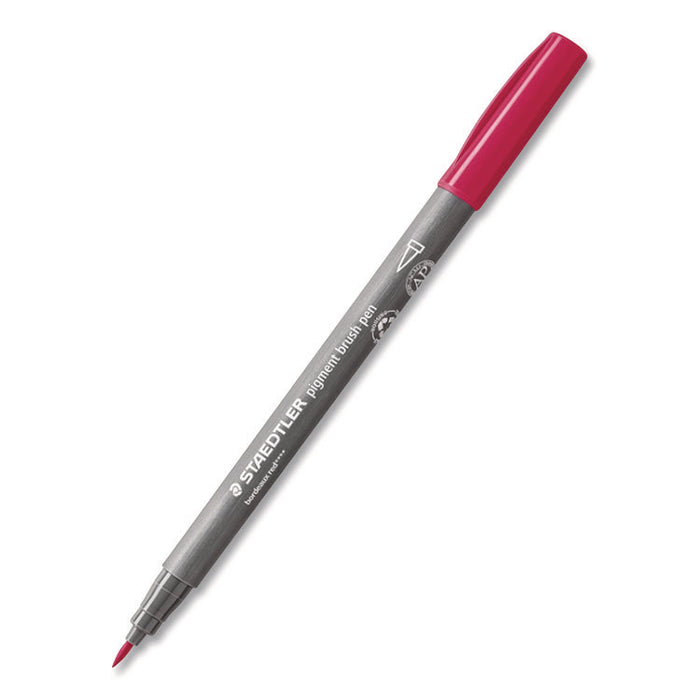 Pigment Brush Pen Set, Medium-Firm, Assorted Basic Colors, 12/Pack