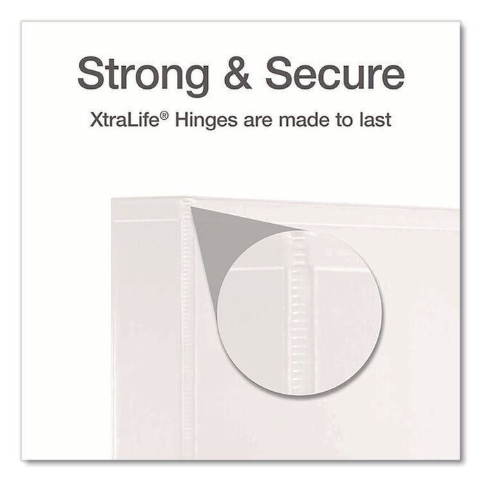 XtraLife ClearVue Non-Stick Slant-D Ring Binder, 3 Rings, 1.5" Capacity, 11 x 8.5, White